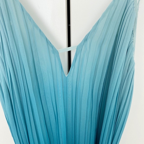 ✨sold✨ramy brook • viola green ombre pleated dress - Picture 6 of 8